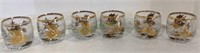 Beautiful vintage set of cordial glasses with