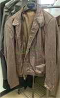Vintage men’s leather bomber style jacket made in