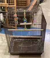 Portable metal birdcage measures 22 x 16 x 12