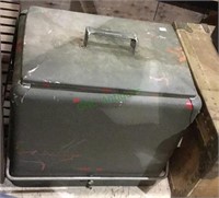 Vintage metal cooler with interior tray