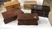 Collection of jewelry boxes - lot of five -a few