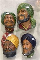 Vintage Bosson’s pirate head wall hangers - lot of