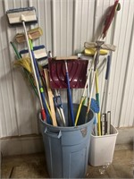 Large variety mops, brooms, shovel, squeegees,