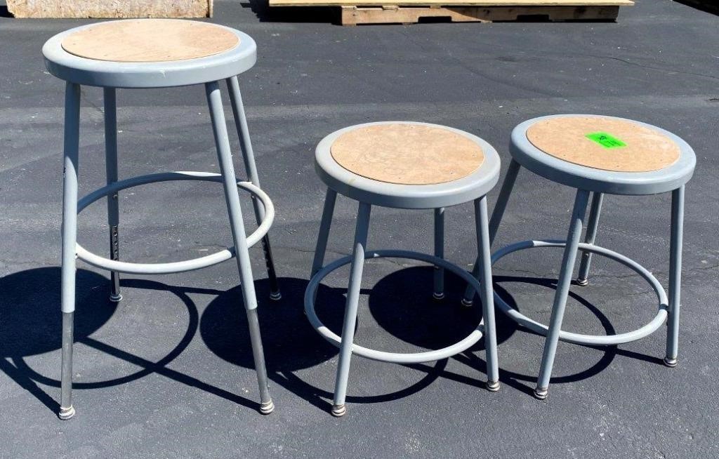 3pcs- adjustable indusrial stools