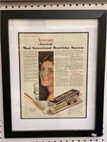 Framed vintage ad for Dr. West Toothpaste measures