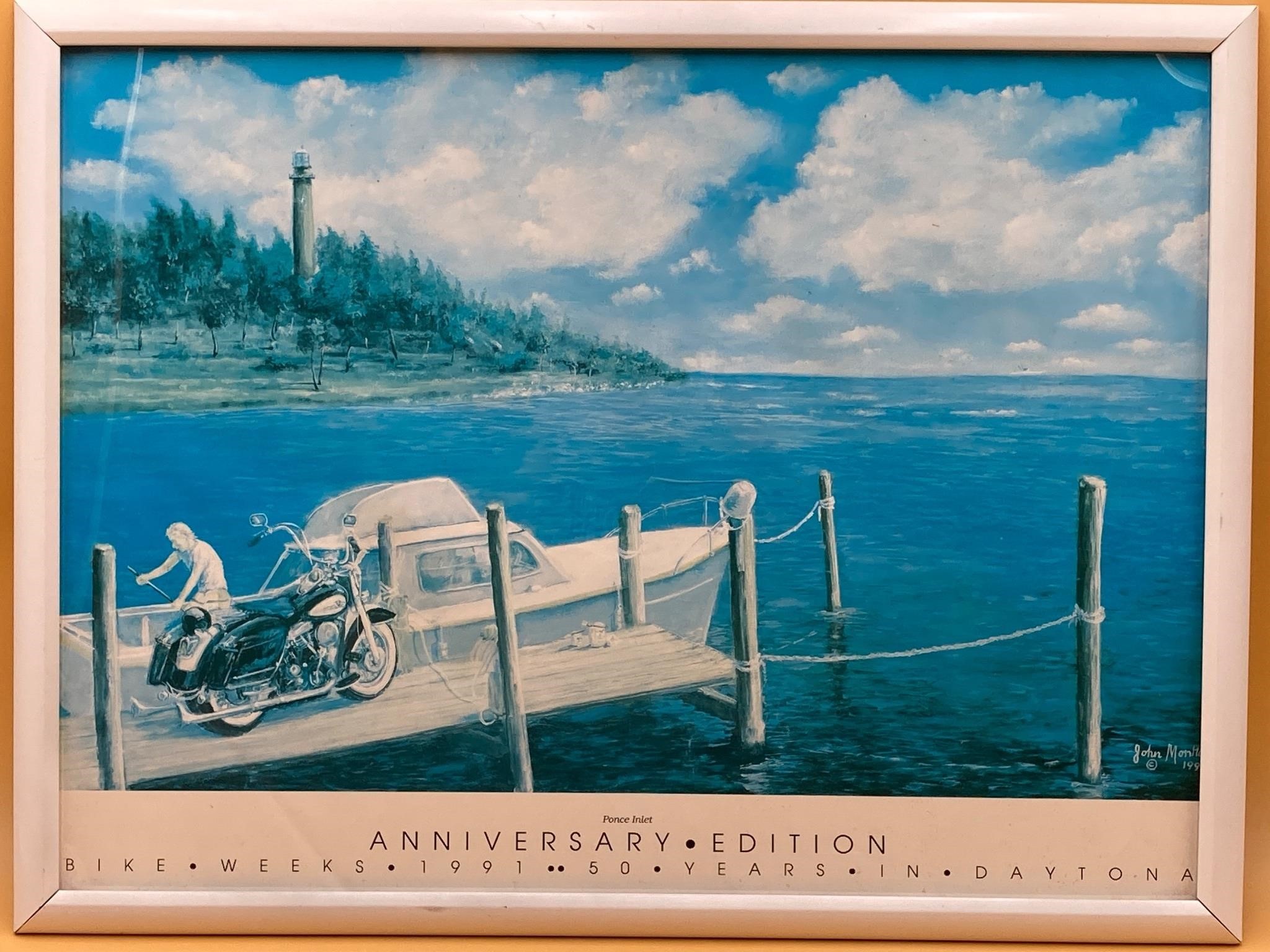 Framed 18x24” Bike Week 50th Ann Ponce Inlet Print