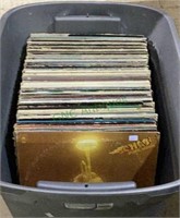 Plastic tub of LPs includes artists such as Bobby