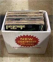 Box of LPs includes artists such as Chicago,
