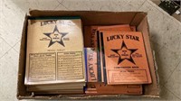 Amazing box of vintage Lucky Star writing tablets