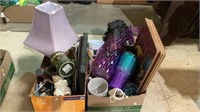 Two boxes of household items - first includes