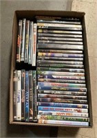 Box of DVDs includes titles such as the Longest