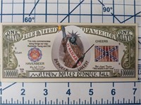 Redneck novelty banknote