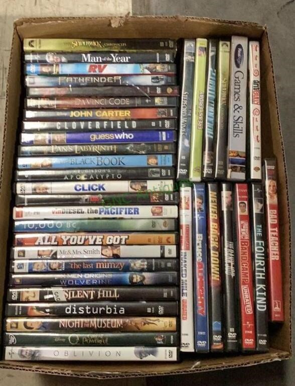 Box of DVDs includes title Man of the Year, Mr.
