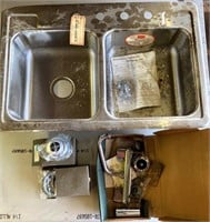 NEW-vintage 32" stainless sink - see bent corner