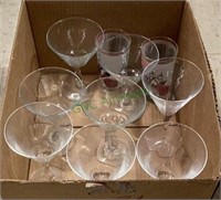 Box contains eight martini glasses and two