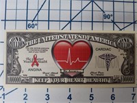 Keep your heart healthy novelty banknote