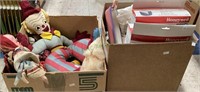 Two boxes include some nice dolls, a homemade