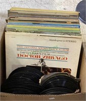 Box of 45s and 33s includes artists such as Doris