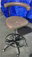 Industrial adjustable height stool from physician
