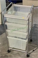 Roller organizing cart metal frame with removable