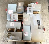 assorted industrial electircal panels & switches
