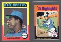 Hank Aaron Lot of 2 1975 Topps Cards: Card number