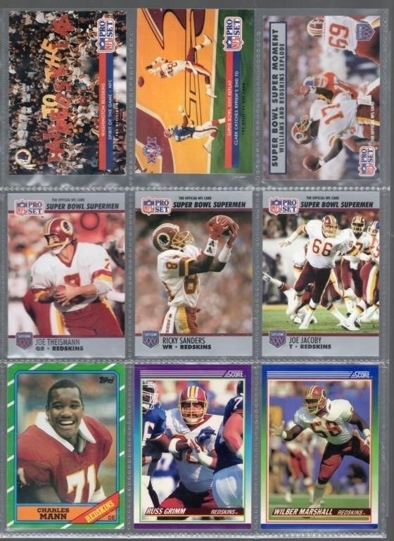9 Washington Redskins/Commanders Cards: Joe