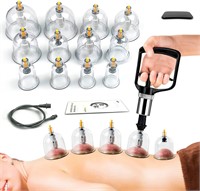 12-Cup Therapy Set for Back Pain  Hand Pump
