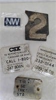 Misc Railroad Tags & Metal Plates
