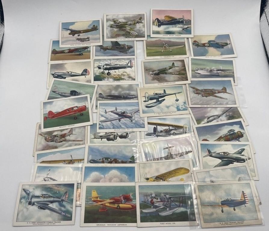 1940's Wings Cigarettes Airplane Trading Cards Lot