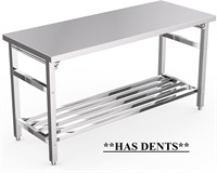 (dents)Stainless Steel Folding Work Table, 24"x60"