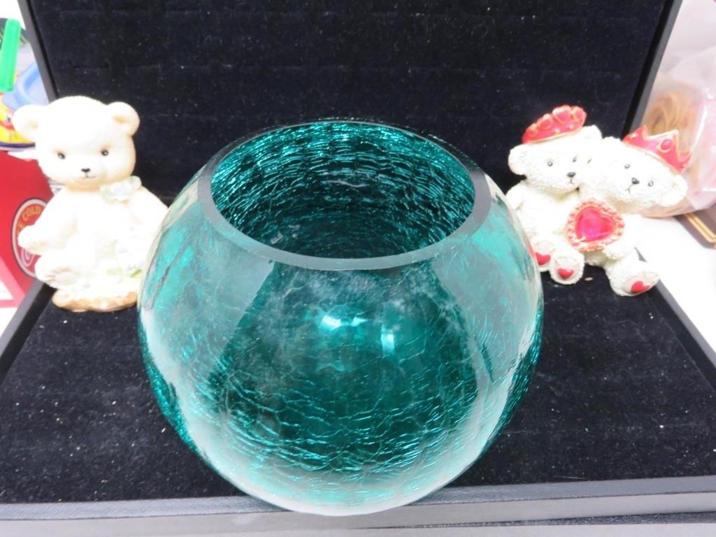Krakle Glass  Aqua Bowl 5 x 6  x5