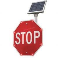 $2800 Tapco LED Stop Sign w/Solar Panel - NEW