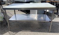 POLY TOP CUTTING TABLE W/ WELDED UNDER SHELF