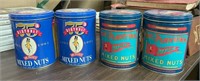 (4) Collectible Planters Peanut Tin Canisters