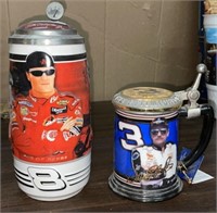 (2) NASCAR Steins: Dale Jr and Dale Earnhardt