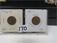 1920 & 1946 -s Lincolon Penny xf
