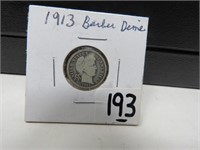 Silver 1913  Barber Dime