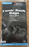 100x Comic book bags 6 7/8" X 10 1/2"