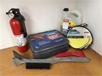 Tow Strap, Fire Extinguisher, Booster Cables
