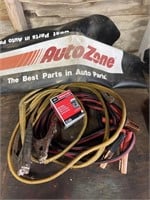 Booster cables, toolbelt, toolbelt tools