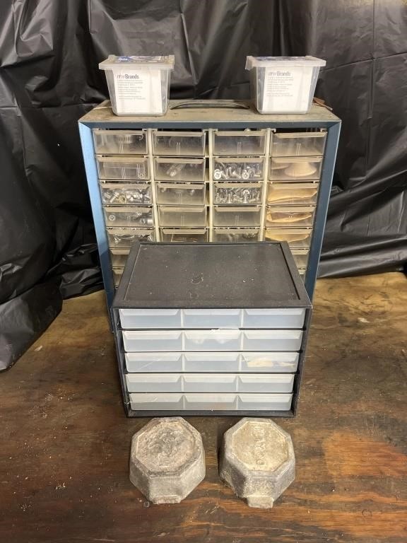 2 bench top small storage drawers