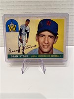 Dean Stone 1955 Topps Baseball Card (crease)