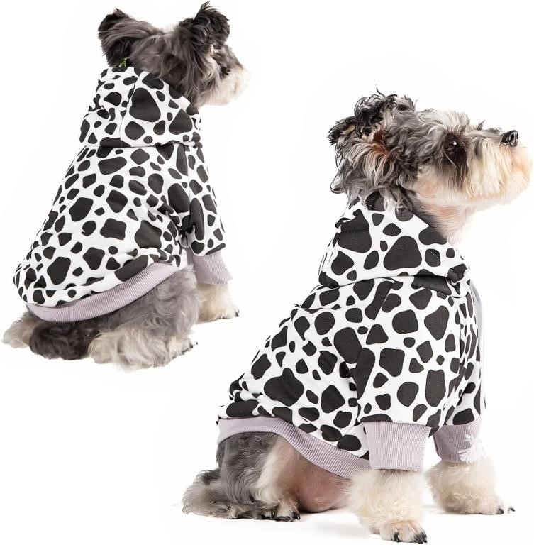 Small Dog Clothes  Hoodie (L Milk Cow)