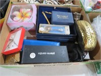 COLLECTION OF COSTUME JEWELRY, SPOONS, MISC.