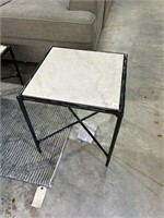 Marble Top with Black Base Side Table