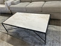 Marble Top with Black Base Coffee Table