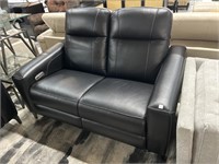 Modern Leather Style Power Reclining Love Seat