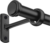 1 Inch Black Curtain Rod  48-86 Inches