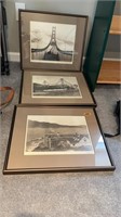 3 FRAMED VPHOTOGRAPHS OF THE GOLDEN GATE BRIDGE